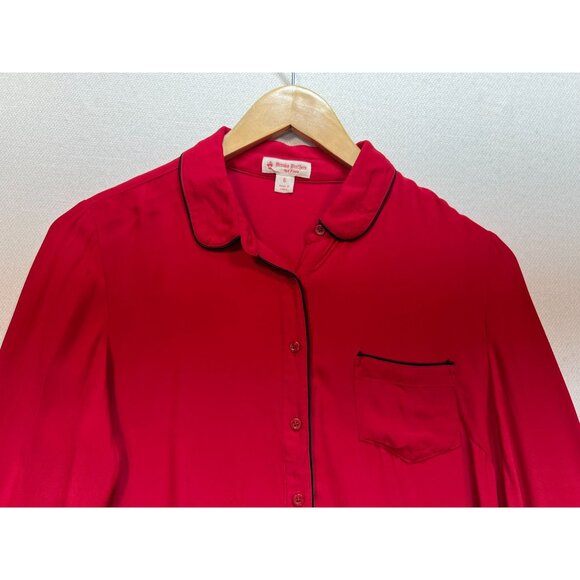 Brooks Brothers Women's Fleece Button Up Shirt Long Sleeve Size 6 Red Pocket - Picture 5 of 13